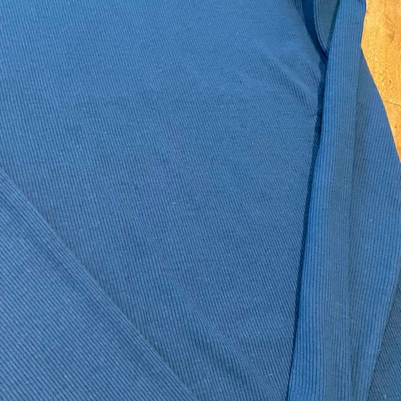 Brand NEW Banana Republic Teal Blue Asymmetrical neckline ribbed long sleeve - Picture 8 of 9
